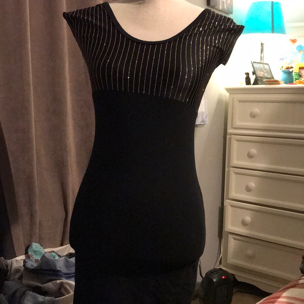 Body con black and gold glitter dress